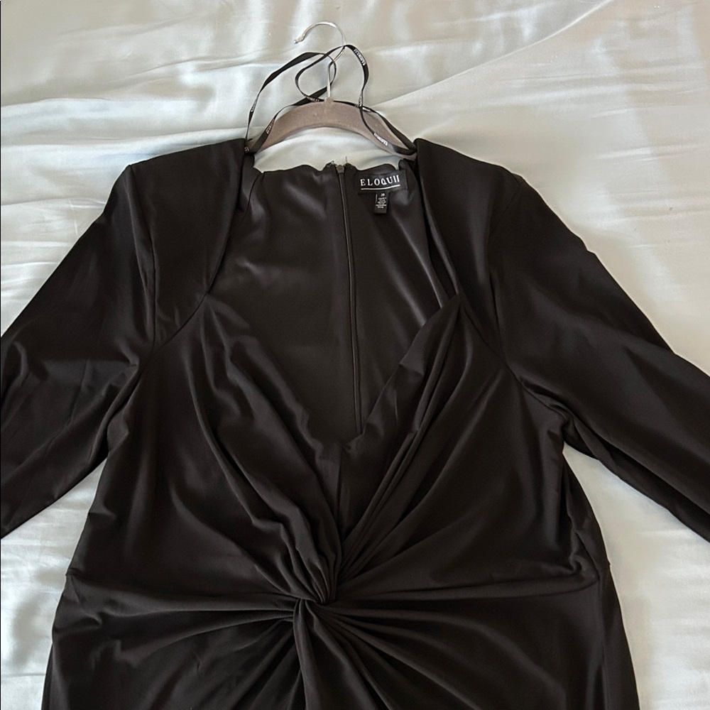 Eloquii Black Knot Detail Dress